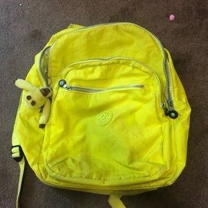 EUC yellow Kipling backpack